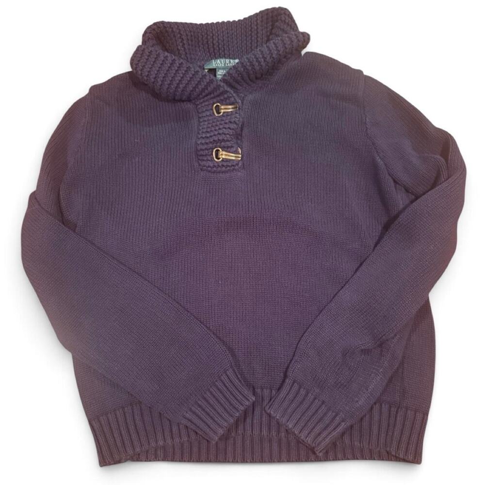 Lauren Ralph Lauren Women’s Purple Toggle-Neck Sweater Medium